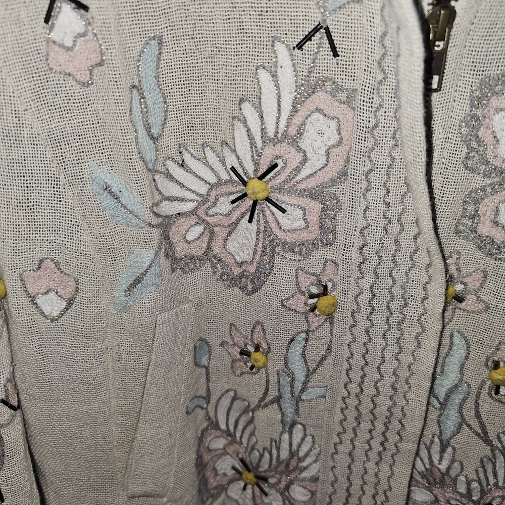 Anthropologie Aquilia Embroidered Jacket by Bl-nk - Picture 4 of 4